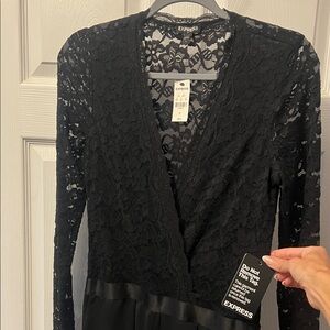 Express Black Lace Jumpsuit